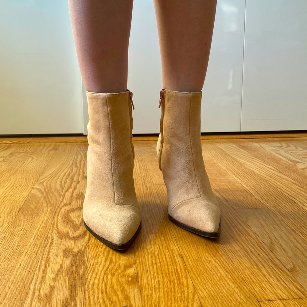 Pure Navy Shoes Pure Navy Hastar Suede Booties - Picture 1 of 4